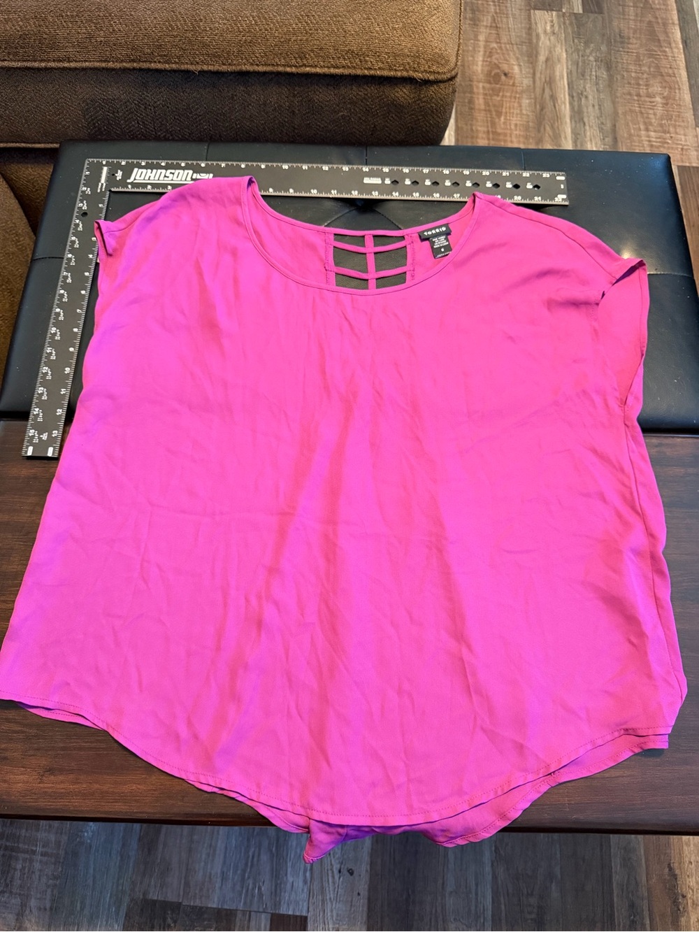 torrid Hot Pink Short Sleeve Ladder-Back Blouse